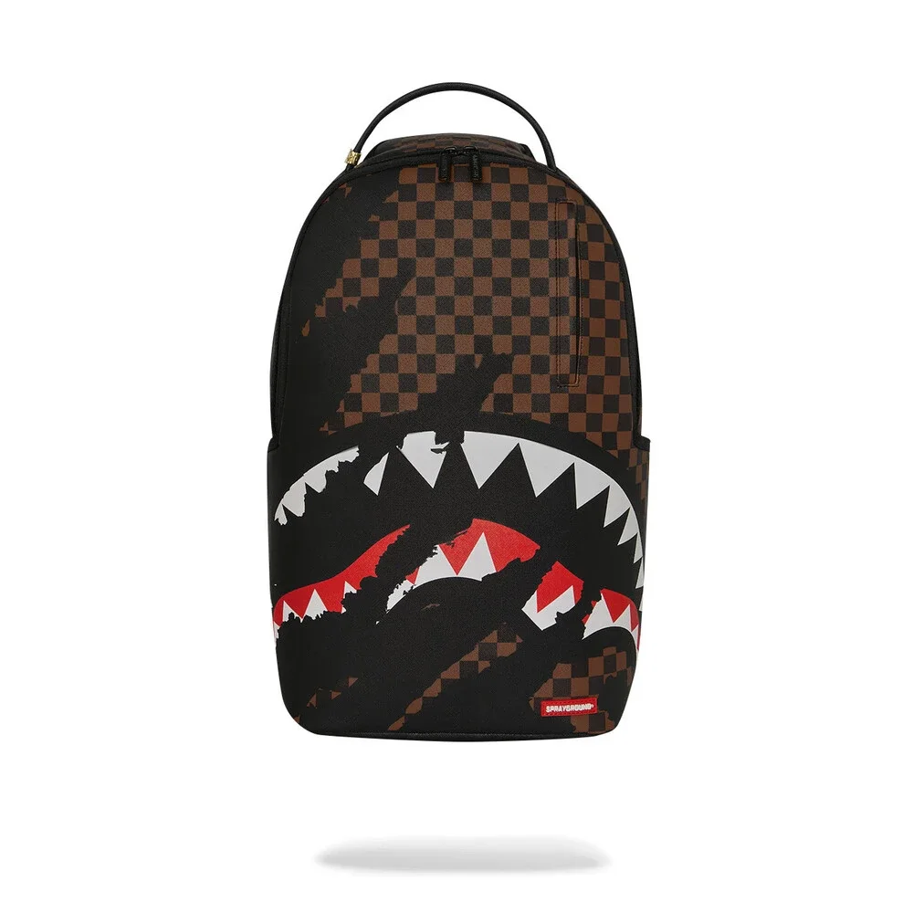 Sprayground Clawed Up Backpack Unisex OS Brown Checkered Shoulder Strap SPR317